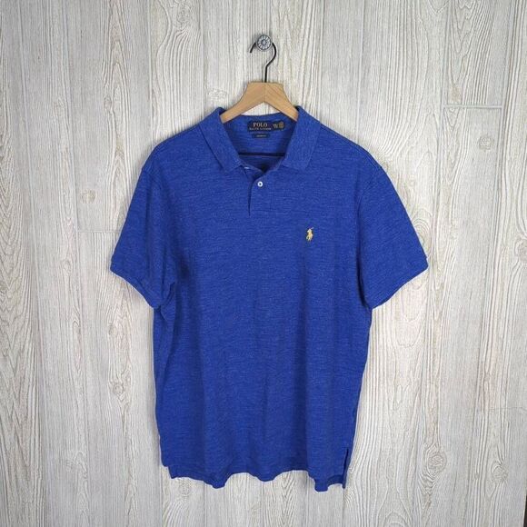 polo ralph lauren Other - Polo Ralph Lauren Mens Size XXL Custom Fit Polo Shirt Blue Short Sleeve 100% Cot